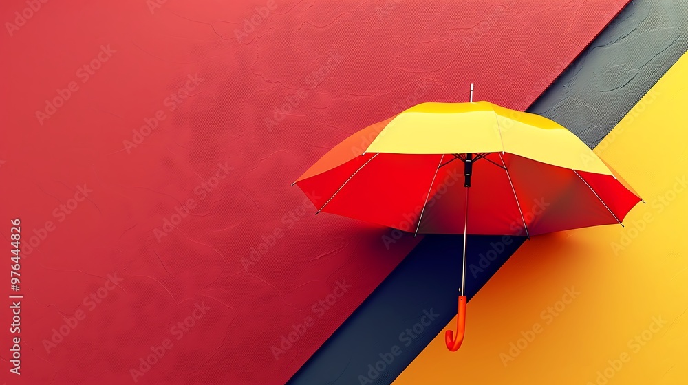 Obraz premium Different colors umbrella on colorful background