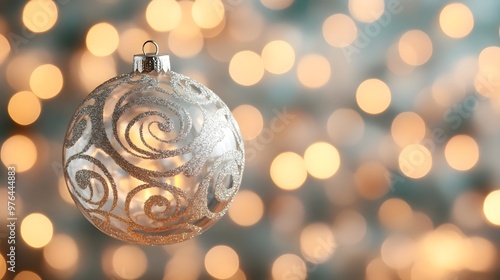 Sparkling Christmas Ornament with Bokeh Lights