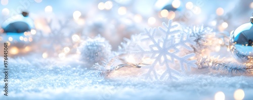 Sparkling Snowflake Christmas Ornament Winter Background