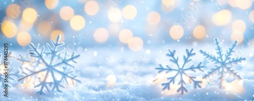 Sparkling Snowflakes Winter Wonderland Christmas Background