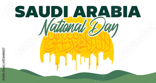 saudi arabia national day with saudi arabia flag