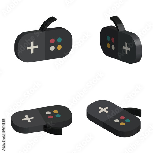 3d stick game realistic vector concept