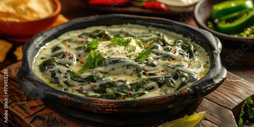 Classic Mexican Dish: Rajas de Chile Poblano with Creamy Cheese Sauce photo