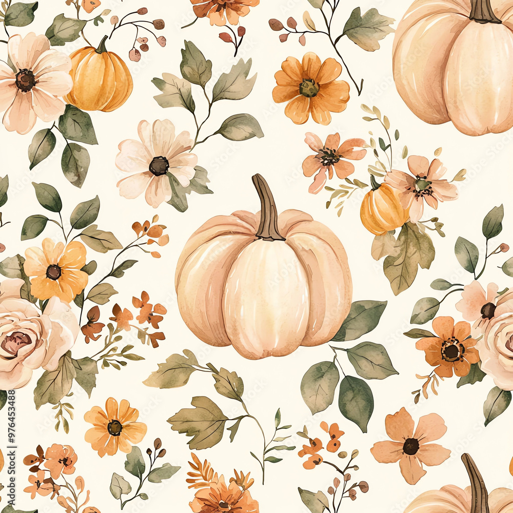 A painted watercolor seamless pattern on a white background A painted watercolor seamless pattern on a white background