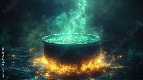 Boiling Cauldron with Magic Smoke