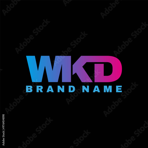 WKD gradient letter logo design photo