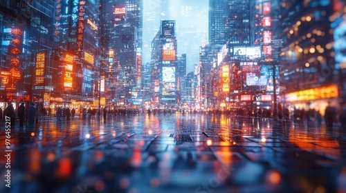 Neon Cityscape - A Futuristic Urban Night