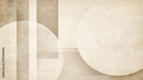 Abstract Beige and White Geometric Shapes on Textured Background