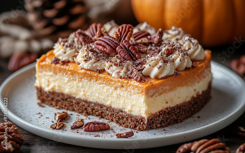 Wallpaper Mural Rustic Delight: Pumpkin Cake with Creamy Pecan Filling Torontodigital.ca