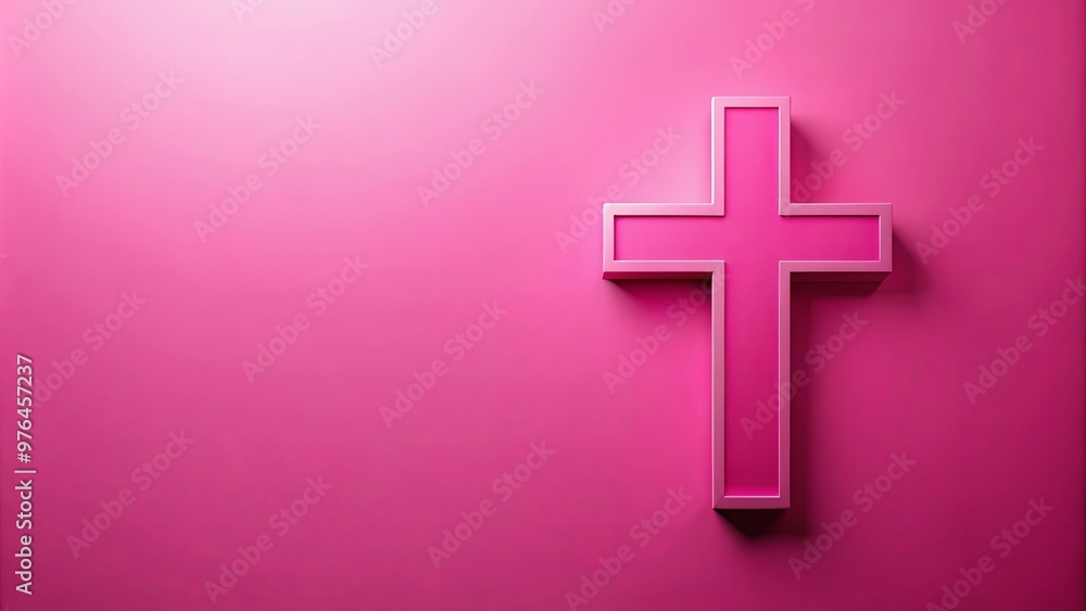 Pink cross symbol on a background Pink cross symbol on a background