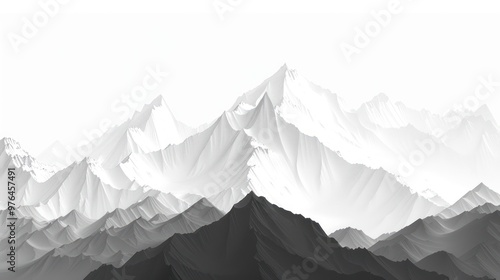 Wallpaper Mural Black and White Mountain Landscape Torontodigital.ca