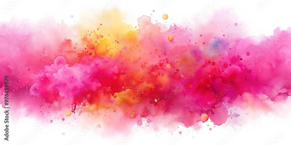 Obraz premium Abstract pink watercolor background with vibrant splashes of color
