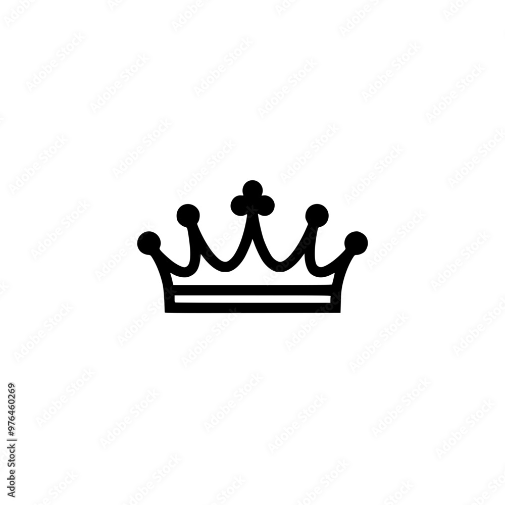 Simple black outline of a crown centered on a white background. Simple black outline of a crown centered on a white background.