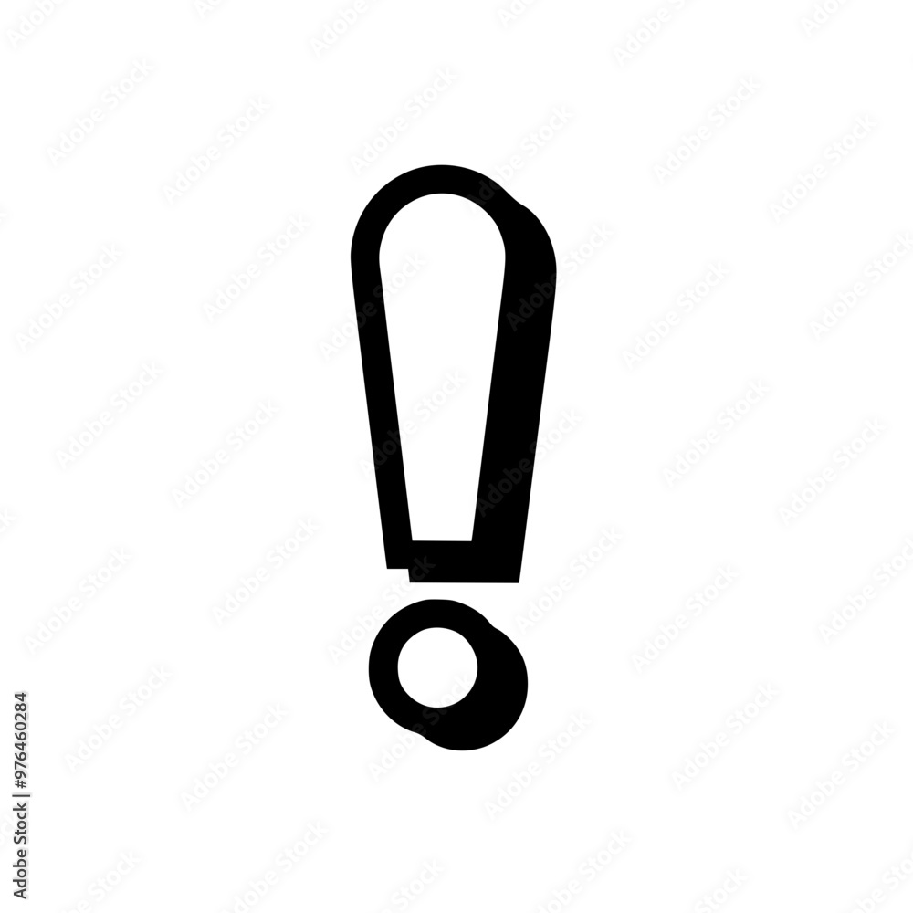 Minimalistic black and white exclamation mark icon on a white background. Minimalistic black and white exclamation mark icon on a white background.