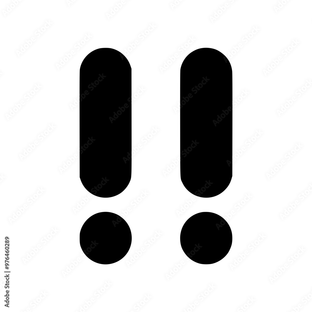 Black exclamation marks on a white background, emphasizing strong emphasis or excitement. Black exclamation marks on a white background, emphasizing strong emphasis or excitement.