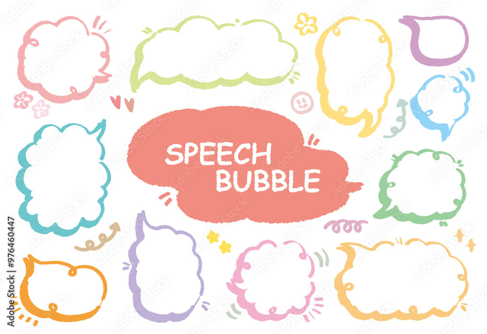Cute Memo collection.Set of blank colorful speech bubble in flat design for short message. Chat balloon in hand drawn style.Cute vector illustration Sticker for chat symbol, talk dialog word text box Cute Memo collection.Set of blank colorful speech bubble in flat design for short message. Chat balloon in hand drawn style.Cute vector illustration Sticker for chat symbol, talk dialog word text box