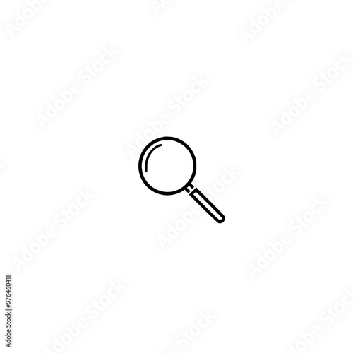 Simple black magnifying glass icon on a white background.