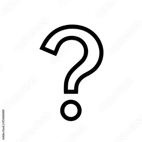 Black and white question mark symbol on a plain white background.