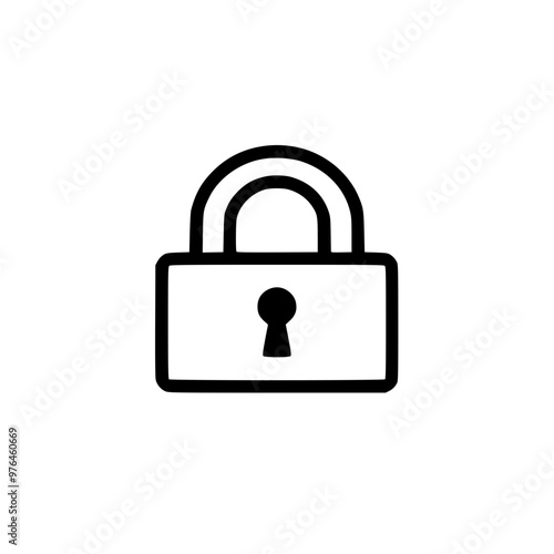 Minimalistic black and white padlock icon representing security and protection.