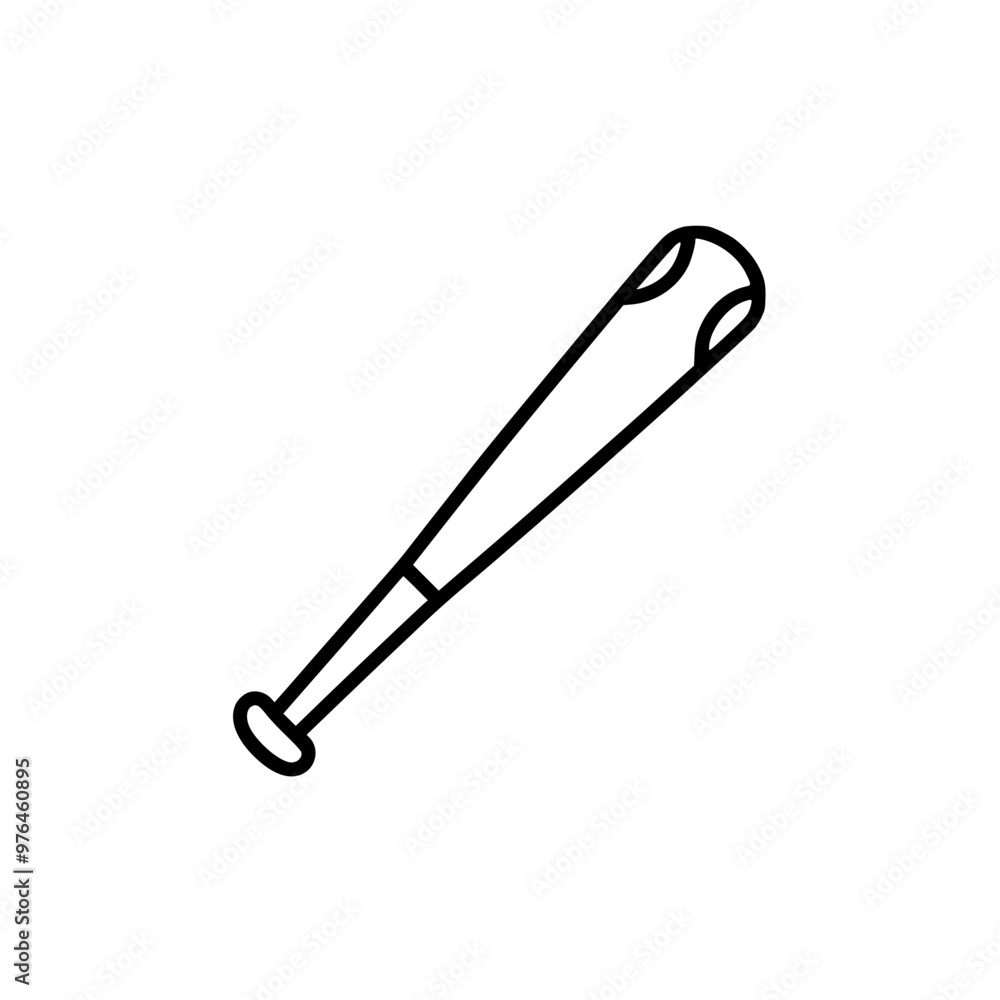 Outline illustration of a baseball bat on a white background. Outline illustration of a baseball bat on a white background.