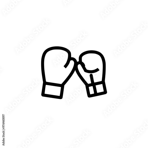Minimalist icon of two boxing gloves touching, indicating a sporting or competitive theme.