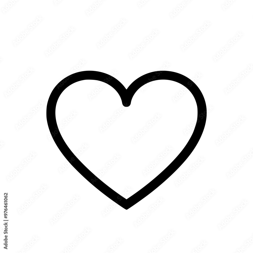 Simple black outline of a heart icon on a white background. Simple black outline of a heart icon on a white background.
