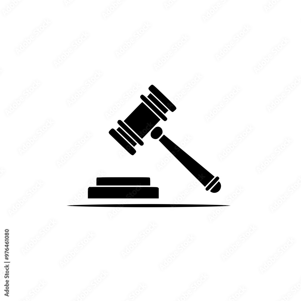 Silhouette of a judge's gavel and sound block symbolizing justice and legal proceedings. Silhouette of a judge's gavel and sound block symbolizing justice and legal proceedings.