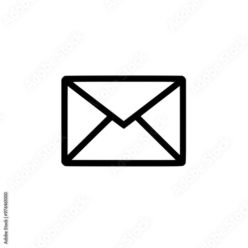 Simple black and white icon of an envelope representing an email or message.