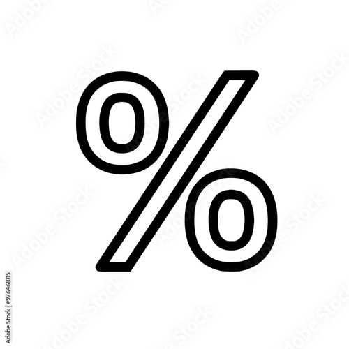 Simple black percentage symbol on a white background indicating a financial or mathematical concept.