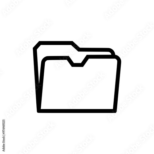 Black and white icon of an open file folder with a simple, minimalist design.
