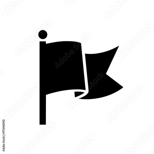 Black silhouette of a flag icon on a white background.