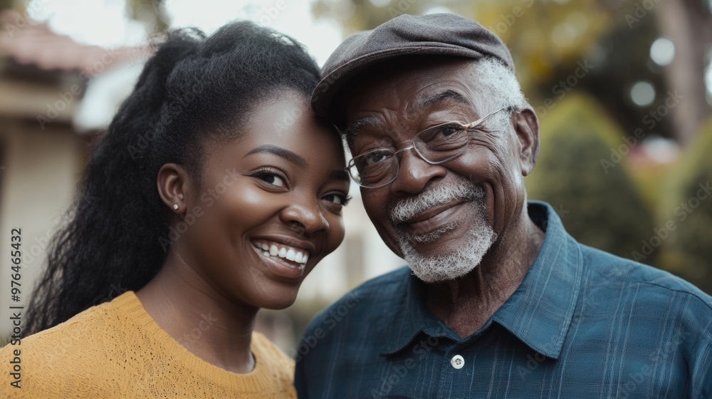 Caring Elder and Young Smiling Woman Caring Elder and Young Smiling Woman