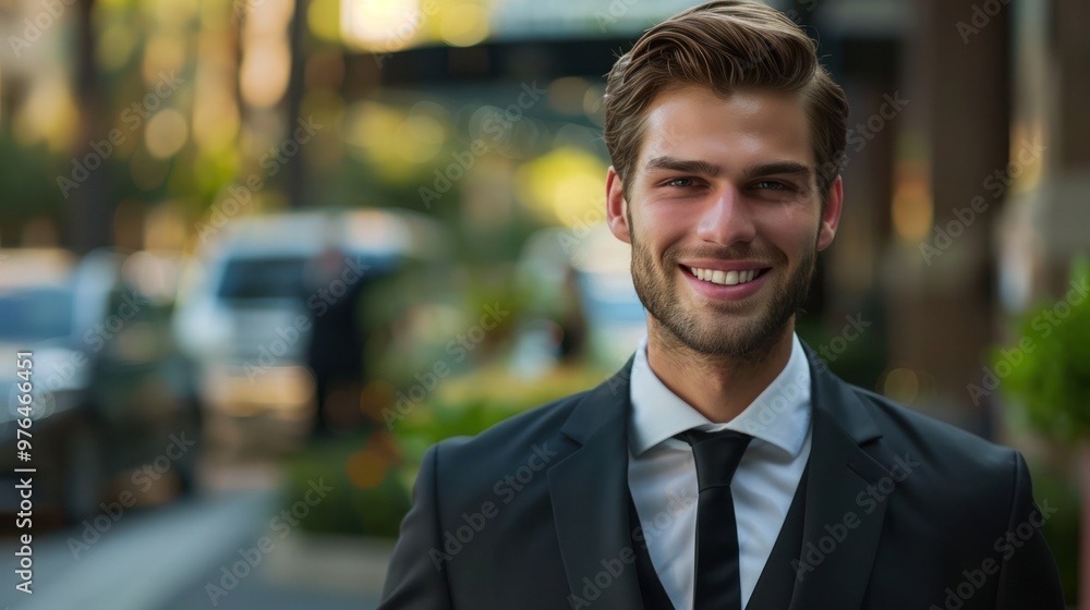Handsome Man in Suit Smiling Handsome Man in Suit Smiling