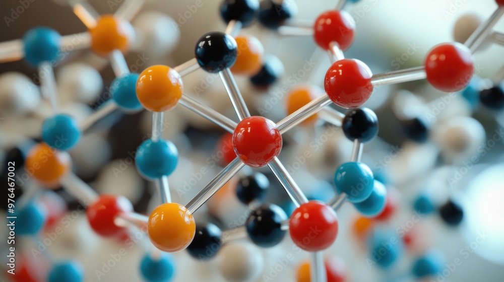 Obraz premium A detailed view of a molecular model kit used by biochemists to study chemical bonds and structures