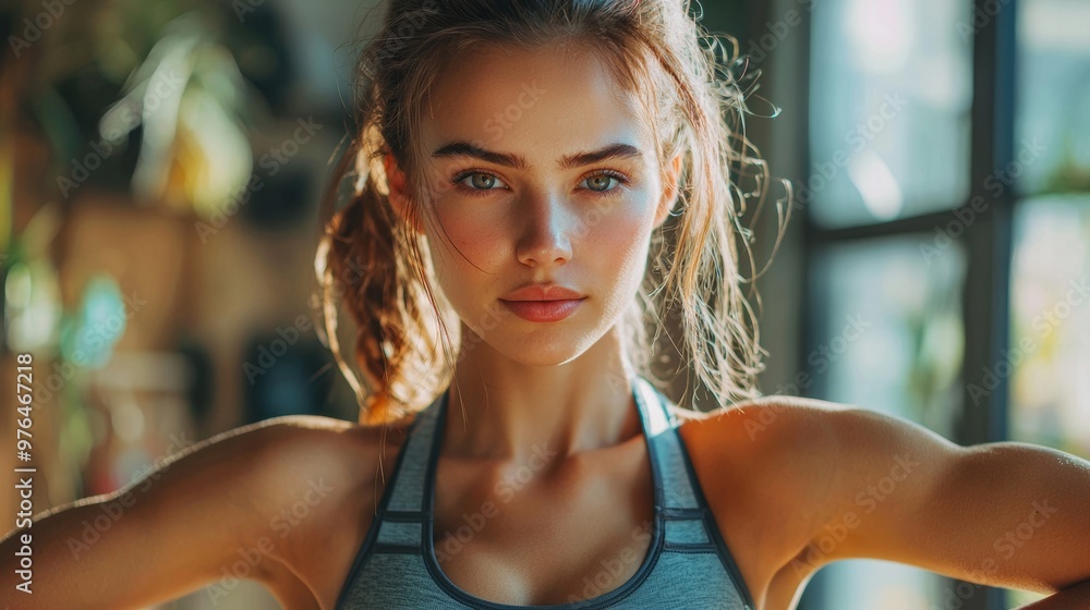 Beautiful Fit Woman in Sports Bra Portrait Workout Healthy Lifestyle Beautiful Fit Woman in Sports Bra Portrait Workout Healthy Lifestyle