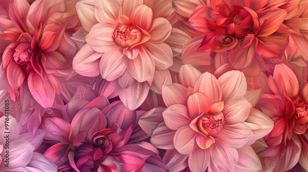 A Stunning Bouquet of Pink and Red Dahlias A Stunning Bouquet of Pink and Red Dahlias