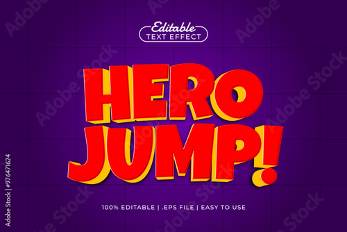 hero jump editable text effect with a hero and brave text style