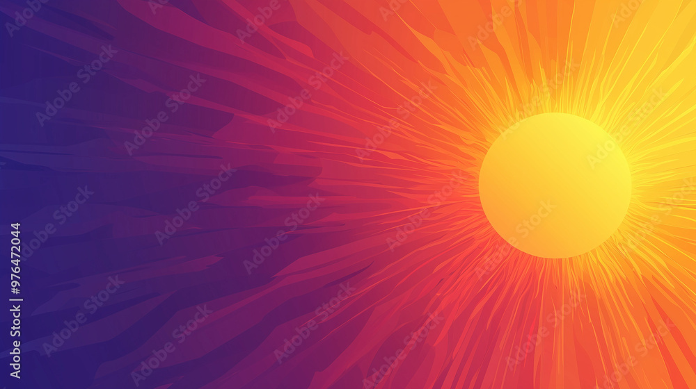 Fototapeta premium Vibrant Vector Illustration of the Sun with Gradient Background