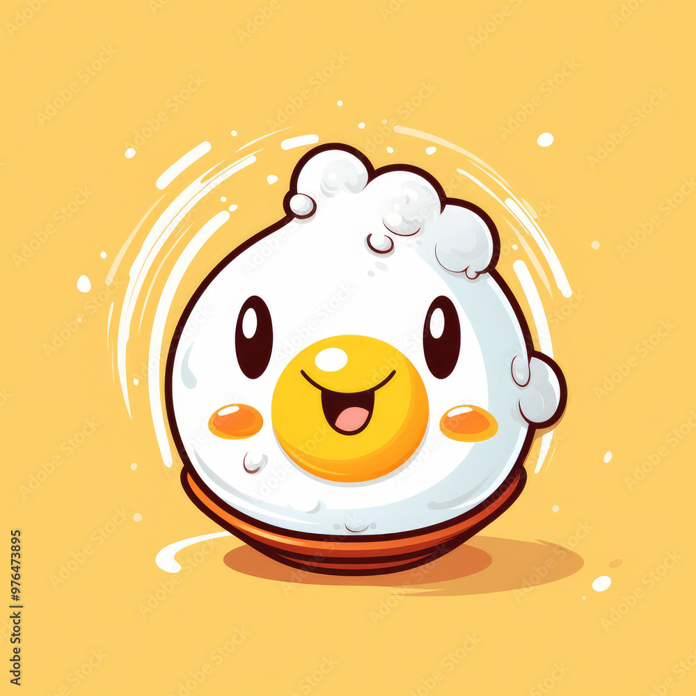 Cute Cartoon Fried Egg Character Cute Cartoon Fried Egg Character