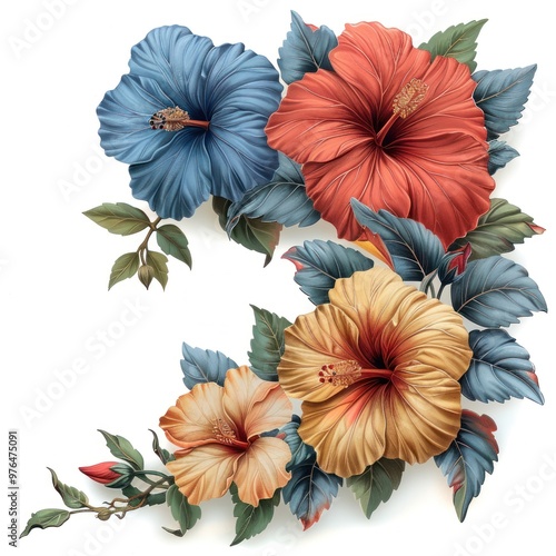 Wallpaper Mural A Colorful Bouquet of Hibiscus Flowers Torontodigital.ca