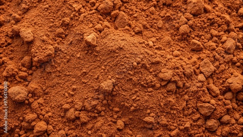 Terracotta powder soil with clay-like texture background for natural and earthy aesthetic