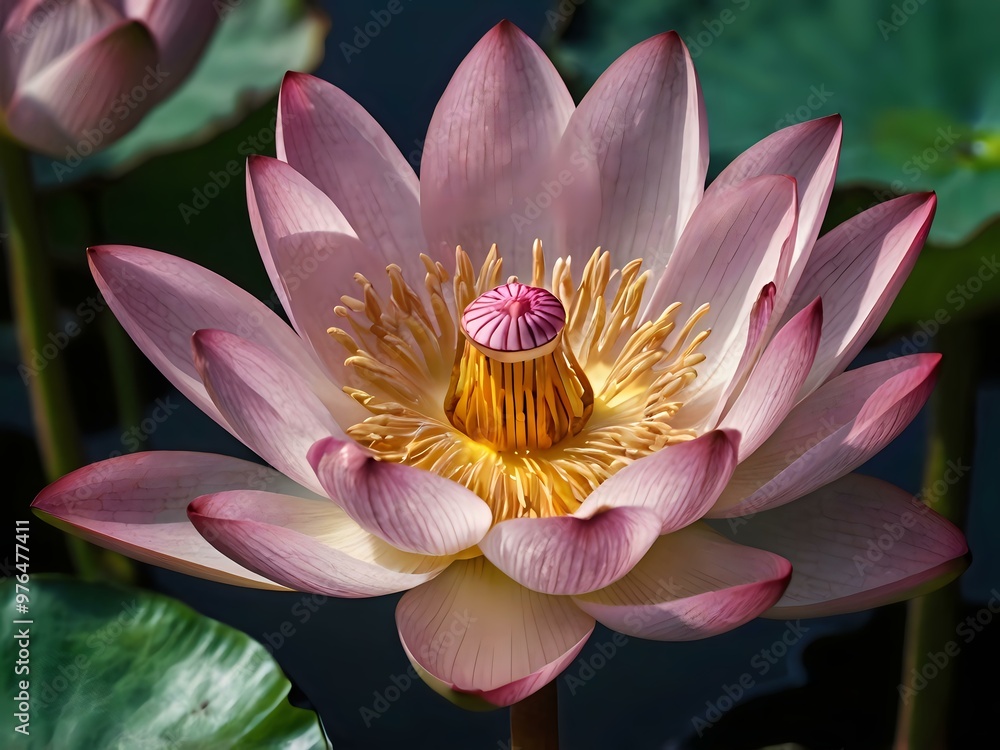 beautiful and charming lotus flower photographed during the day. ornamental plants beautiful and charming lotus flower photographed during the day. ornamental plants