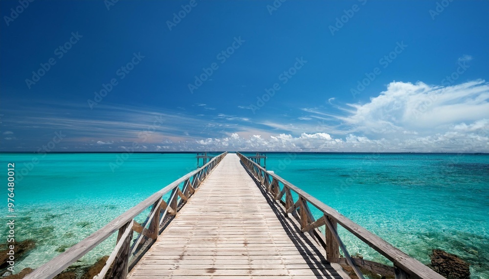 Obraz premium wooden bridge over the ocean