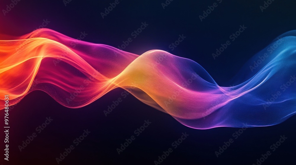 An abstract wave of light in spectrum colors, undulating across the screen An abstract wave of light in spectrum colors, undulating across the screen
