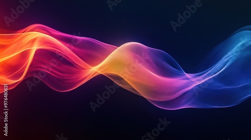 An abstract wave of light in spectrum colors, undulating across the screen