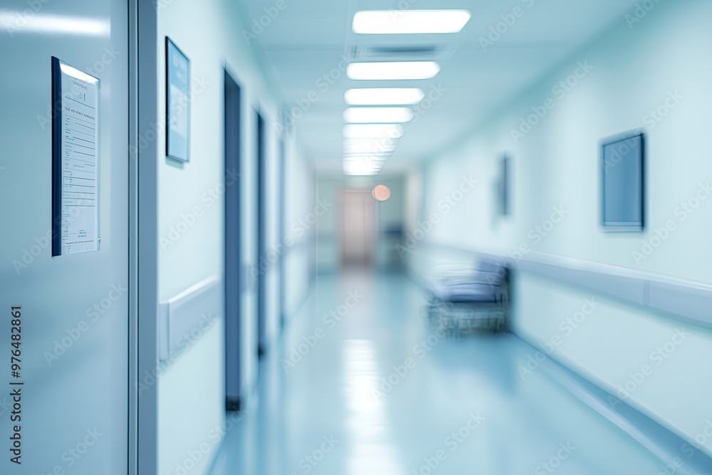 Obraz premium Abstract blur hospital clinic medical interior background stock photo Office, Backgrounds, Medical Clinic, Defocused, Hospital, ai