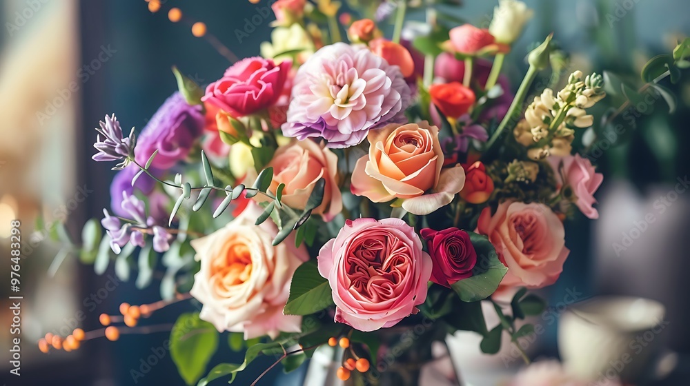 Bouquet of colorful flowers arranged in vase Bouquet of colorful flowers arranged in vase