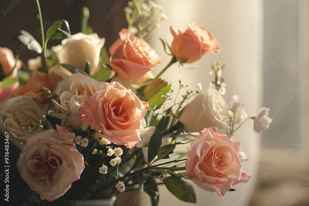Obraz premium Bouquet of colorful flowers arranged in vase