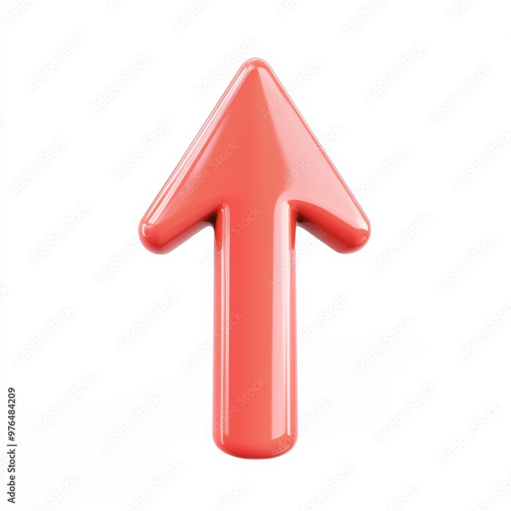 red arrow up isolated on white red arrow up isolated on white