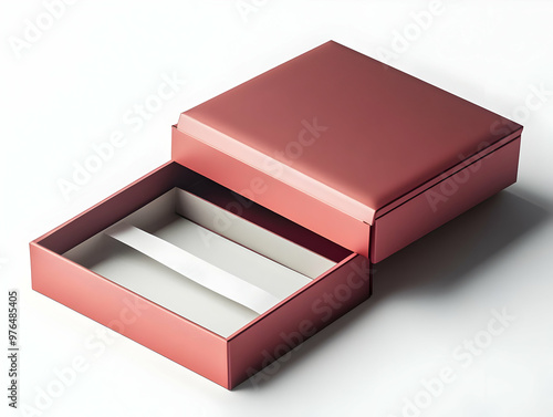Elegant open box in a rich burgundy color, perfect for gifts, presentation, or storage. A style element for any occasion.